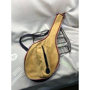 Vintage Canvas Tennis Racket Holder backpack Navy Tan Homemade